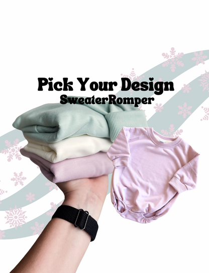 Sweater Rompers - Pick Your Design - (Made To Order