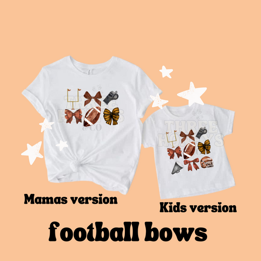 Football Bows - (MADE TO ORDER!)