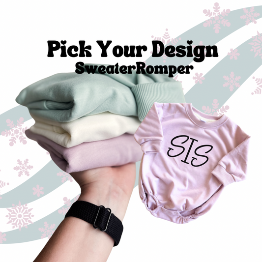 Sweater Rompers - Pick Your Design - (Made To Order)