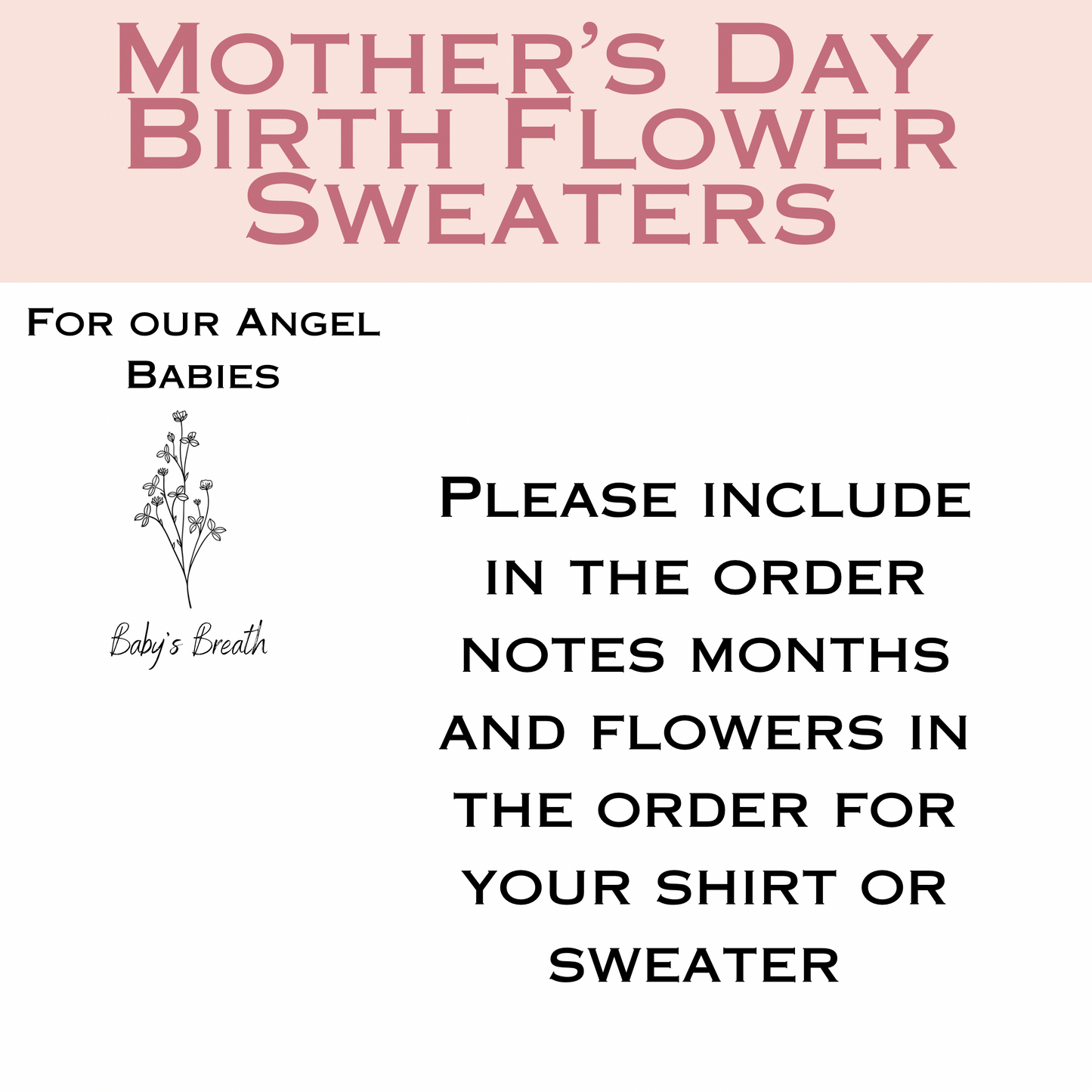 Sweatshirts - Mothers Day Birth Flower - (Made To Order)
