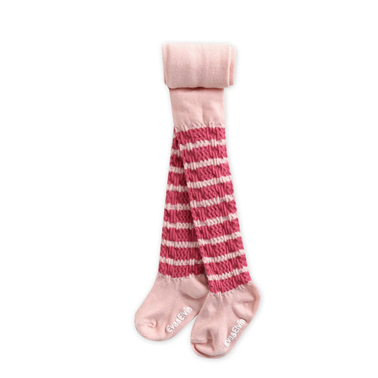 Pink Knitted Stripe Tights