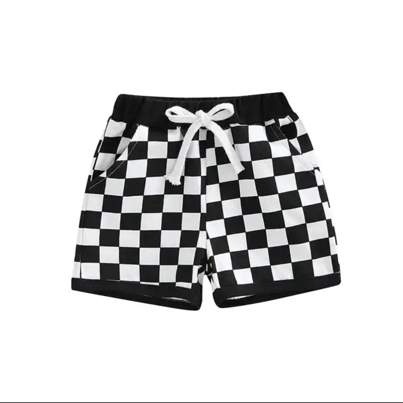 Spring Checkered Shorts -Black