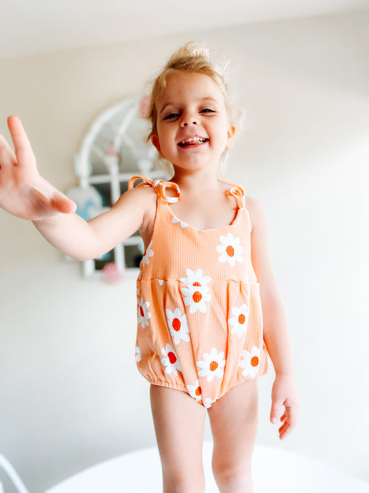 Peachy Floral Romper