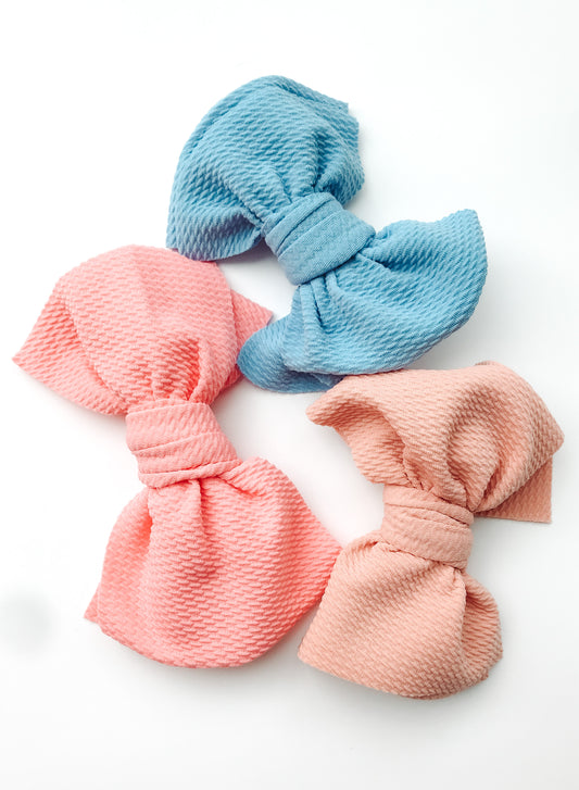 Waffle Knit Over Sized Bows