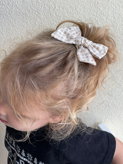 Fall Floral Gingham Bow