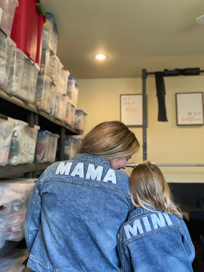 Jean jacket with 2025 mama on back