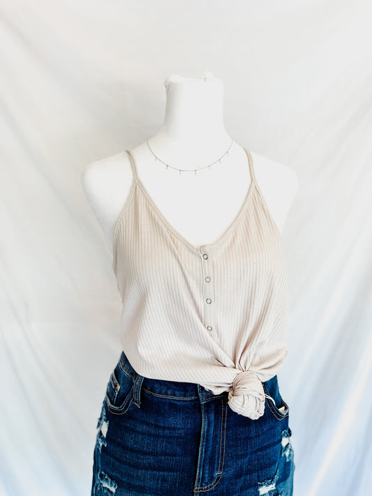 Perfect Summer Vibes Tank - Almond